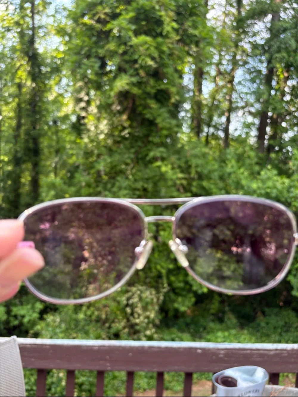 Ann Taylor Aviator Sunglasses with Purple Lenses